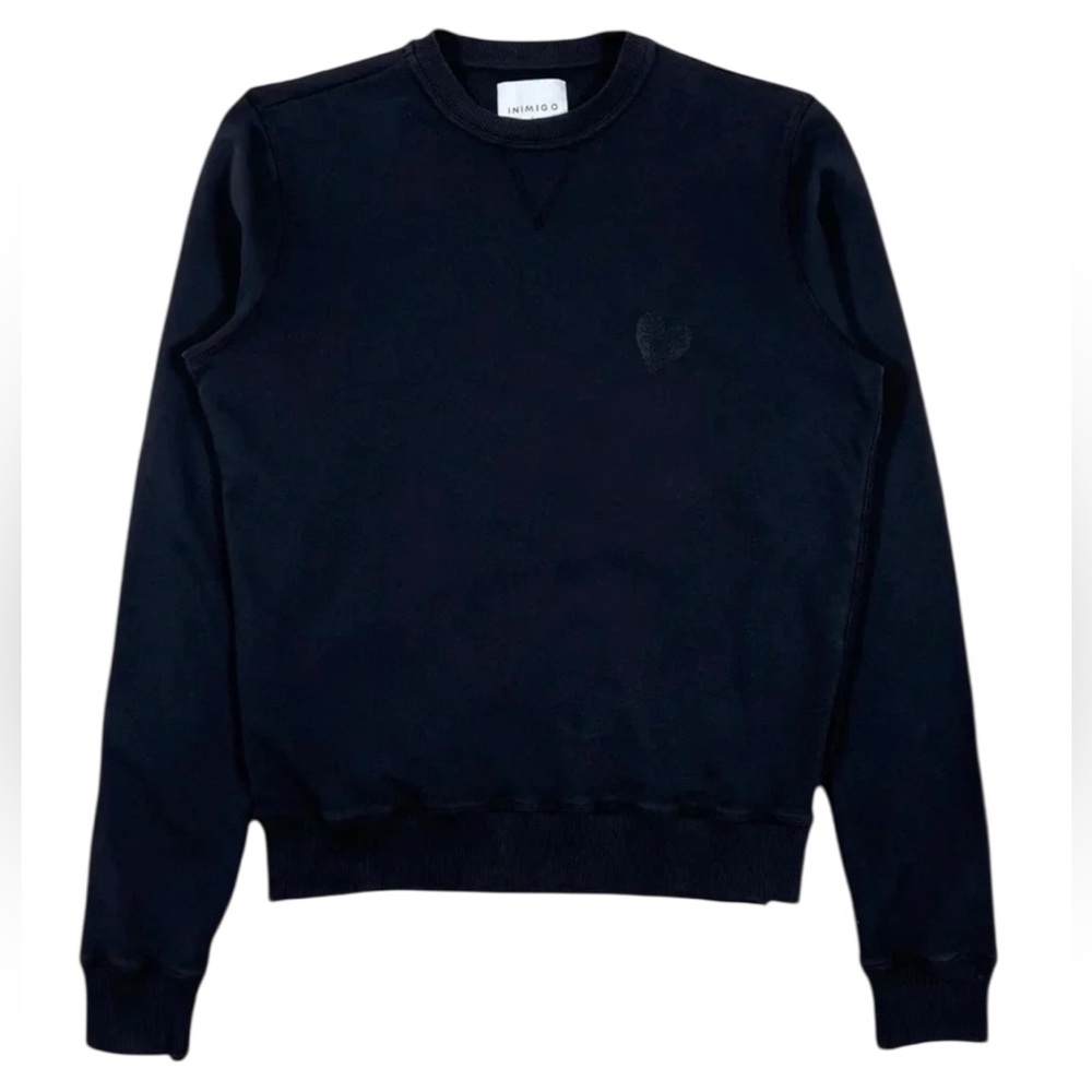 INIMIGO Embroidered Classic Heart Sweatshirt in Black Sz S